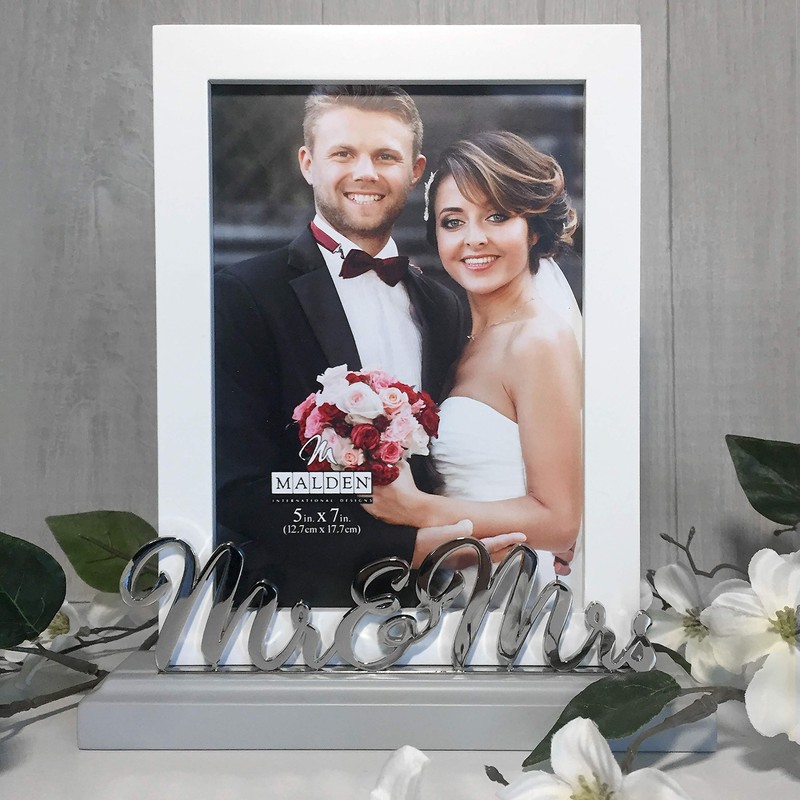 Malden International Designs 5x7 Mr & Mrs Wedding Picture Frame