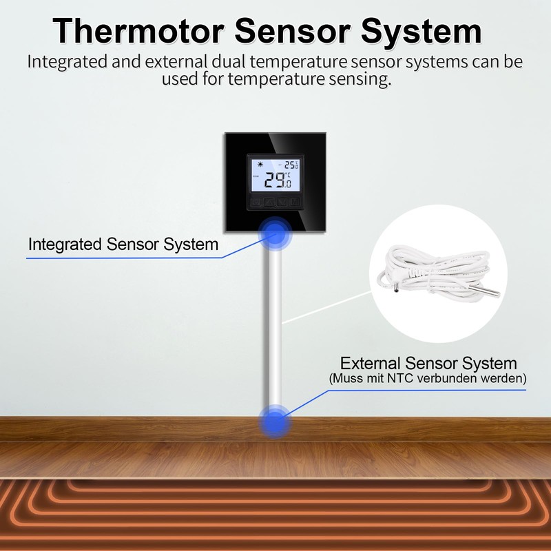 JIMEIDA Digital Programmable Thermostat Heating Black Floor Heating Chamber Constant