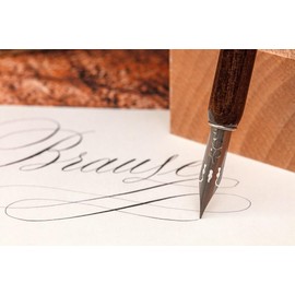 Brause 16004B Calligraphy Writing Drawing Set with 1 x Pen Holder and 3 x Nibs (Student (65B), Rose (76B) and Ribbon Pull 2.5 mm (65B)), 1 Set