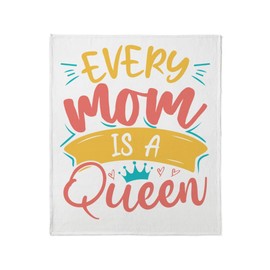 CafePress Every Mom is A Queen Super Soft Fleece Plush Throw Blanket, 60"x50"