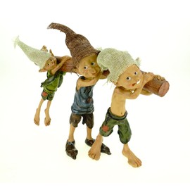 Vogler 814-8512 Pixie 'Ich helf mit tragen' 25 cm Figurine Dwarf Leprechaun Fairy Mythical Creature Gnome