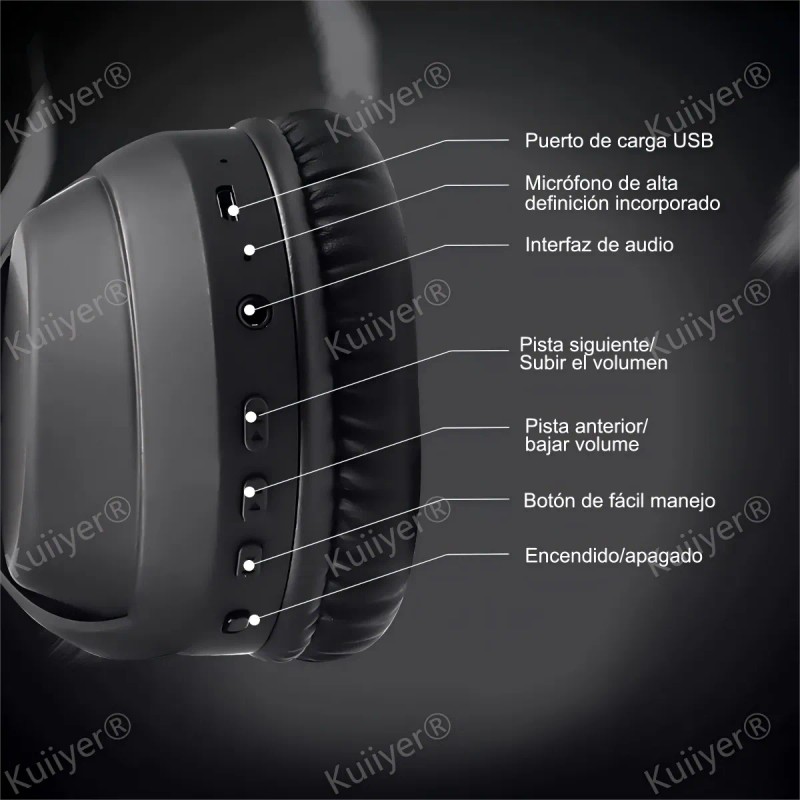 Audfonos Bluetooth Inalmbricos De Diadema Con Activa Cancelacin Ruido Y
