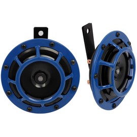 ANPART Motorcycle Horn 2pcs 12V 150dB Super Tone Horn High Tone and Low Tone Eletric Car Horn Kit Twin Horn Kit with Grill for Car Motorcycle Truck (Blue)