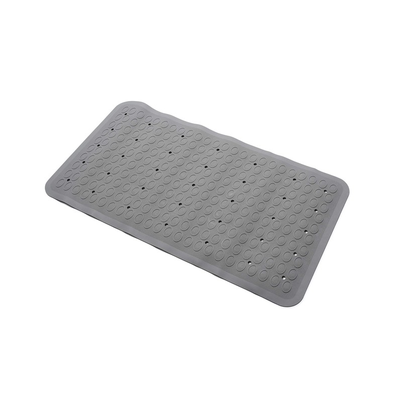 Croydex AG220531H Anti-Bacterial Raised Oval Rubber Bath Mat, Grey with