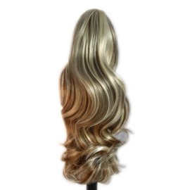 RemyHaar.eu - 30cm Haarteil Zopf Pferdeschwanz Haarverlängerung Voluminös Gewellt - 30cm 12" (100g-Spange), 6/613#(Braun Gesträhnt)