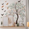 Large Willow Tree Wall Decal with Flying Birds, Nature Peel