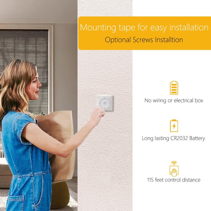 AC134-06 RF Wireless Wall Remote Control - 6 Channel Replacement