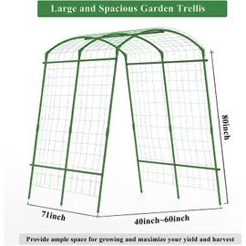Large Garden Arch Trellis Tunnel Trellis for Climbing Plants Outdoor Vegetables Like Squash Cucumber and Grape
