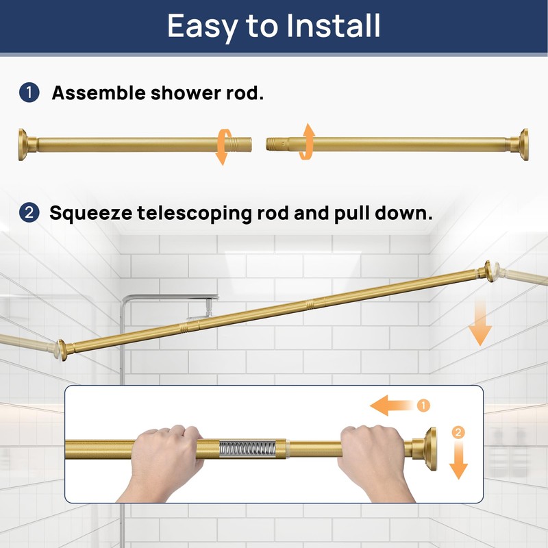 ENJOYBASICS Shower Curtain Rod 30 to 88 Inches, 1 Inch