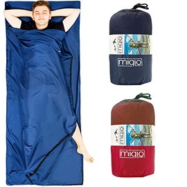 MIQIO 2in1 Cotton Sleeping Bag Liner and Lightweight XL Size Double Travel Bed Sheet