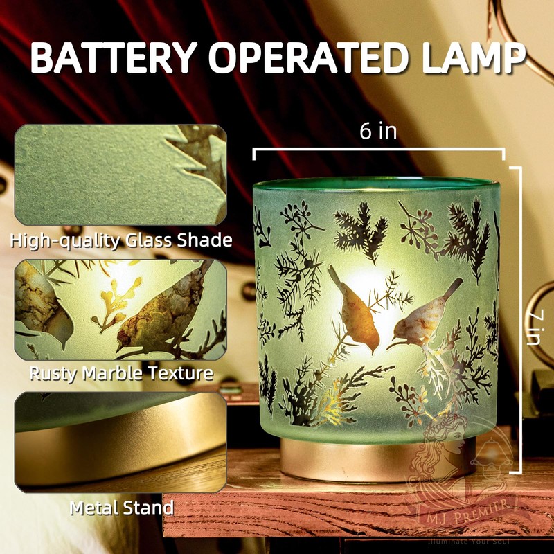 MJ PREMIER Cordless Table Lamp Timer, Big 7'' Battery Operated