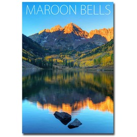 Colorado, Maroon Bells Morning Travel Refrigerator Magnet Size 2.5" x 3.5"