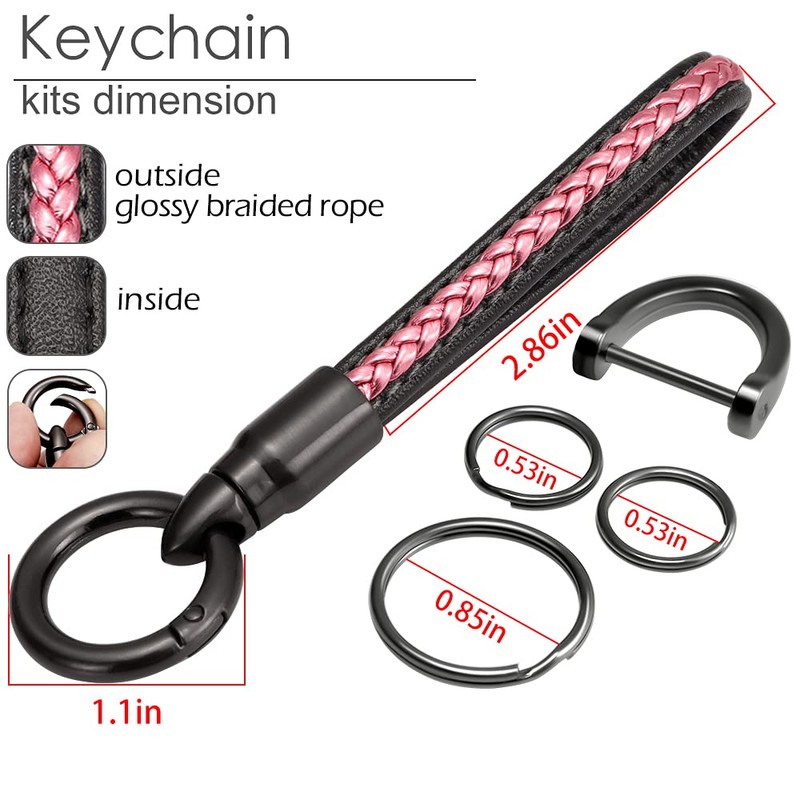 Lcyam Key Fob Cover Case Key Holder with Leather Keychain