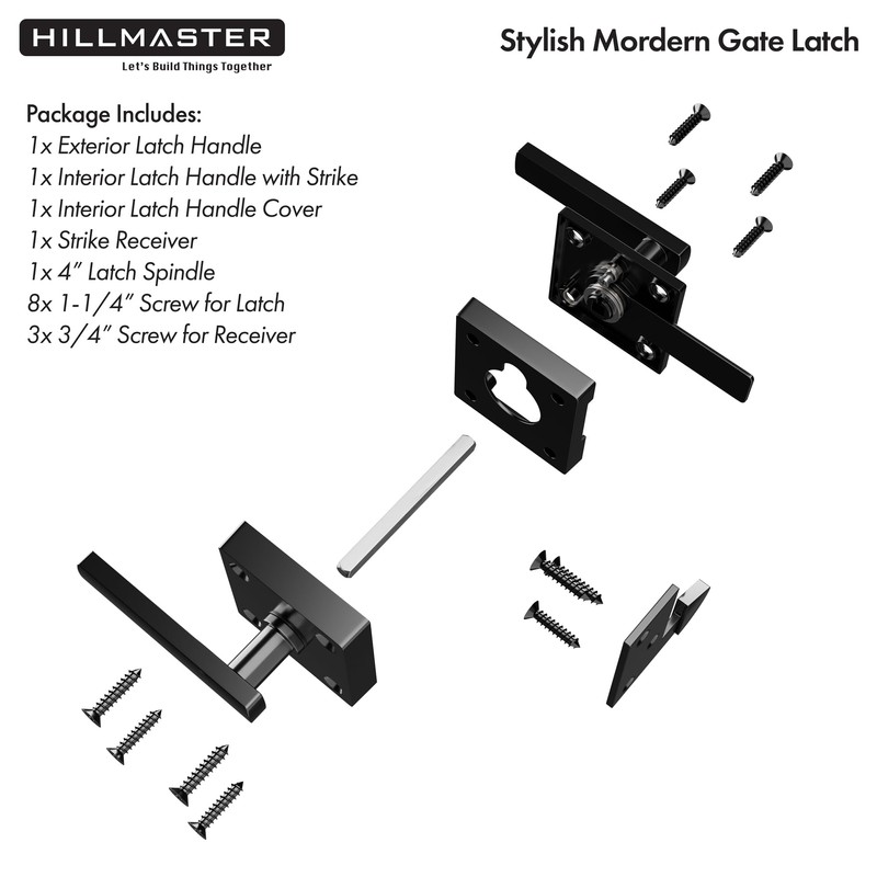 HILLMASTER Double Sided Gate Latch for Wooden Fence,Heavy Duty Swinging