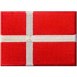 Denmark Flag Embroidered Patch Danish Iron On Sew On National Emblem