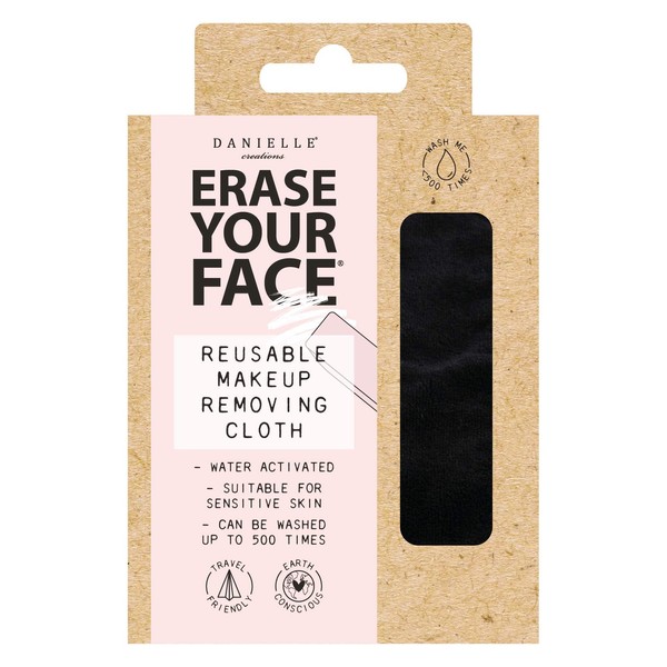 Danielle Creations Erase Your Face Eco Friendly Reusable Make Up Remover Cloth in Black