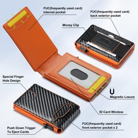 furid Minimalist Wallet for Mens Slim: Men's Pop up Wallet - Smart Card Holder for Men with Cash Strap Mens Wallet - RFID Wallet for Men with Card Wallet