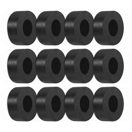 M METERXITY 12-Pack Rubber Isolation Washers, 0.8" OD 0.4" ID 0.3" Thick Mechanical Anti Vibration Isolation Pads Round Rubber Washers for Home and Car Accessories [Black]