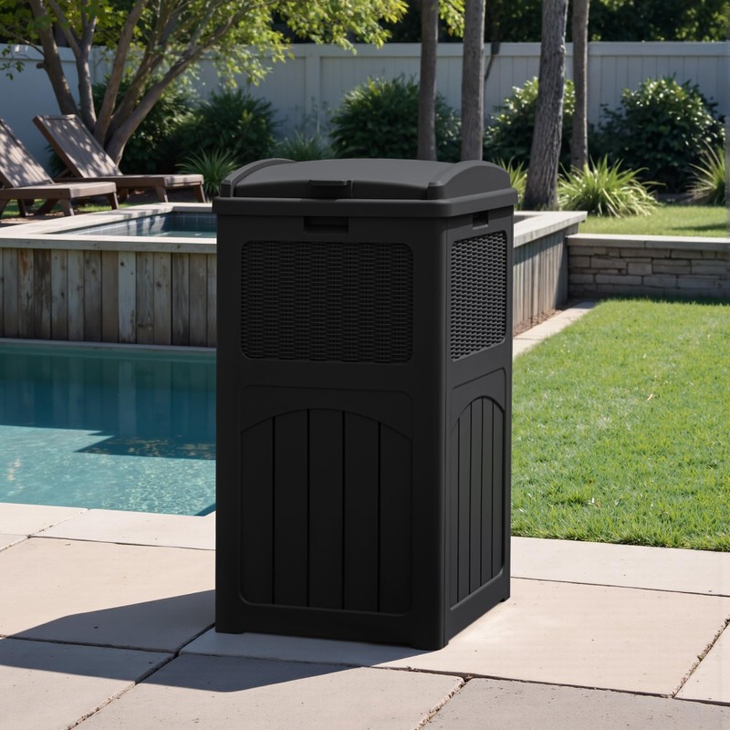 Greesum 33 Package Delivery Box for Outside, Waterproof Resin Garbage