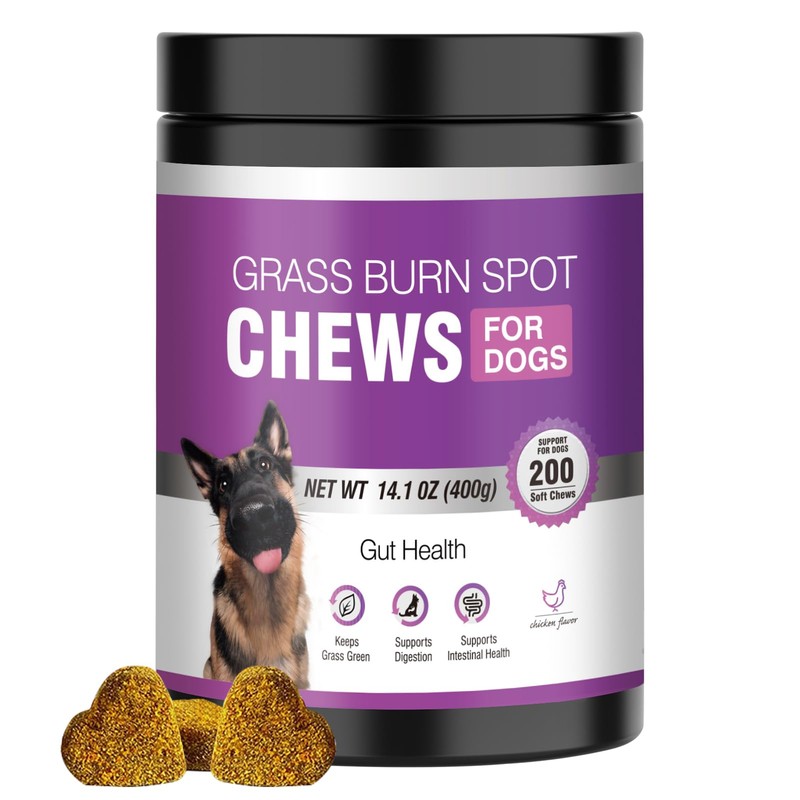 Grass Burn Spot Chews for Dogs 200 Count, Cranberry for