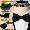 HISUNBEN Men's Solid Color Pre-tied Bow Tie Adjustable Tuxedo Two