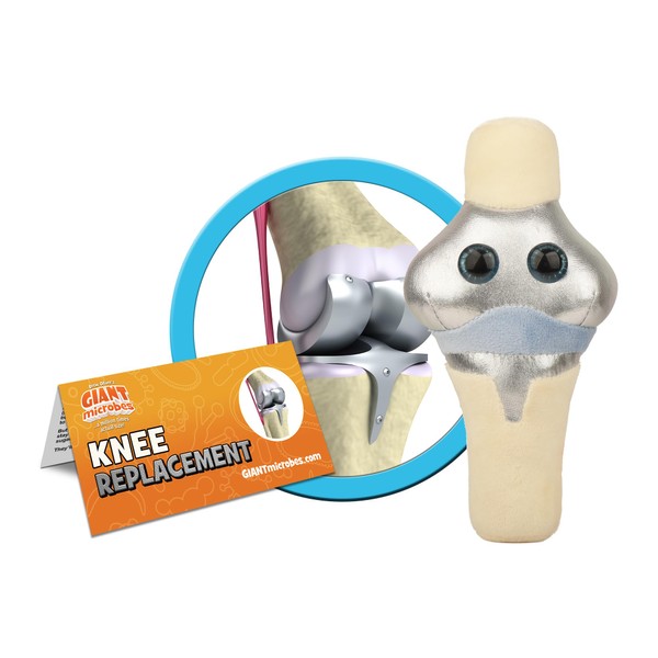 GIANTmicrobes Knee Replacement Plush - Learn About Joints and Health with This Get Well Gift, Pre or Post-Surgery, for Friends, Doctors, Scientists, Patients and Anyone with a Healthy Sense of Humor