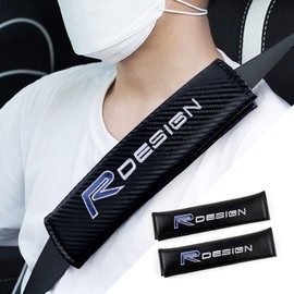 2pcs Universal Seat Belt PU Belt Pad Cover Carbon Fibre Compatible with S90 XC60 S60L XC40 V40 V60 V90 Interior Accessories (C)