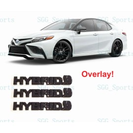 Toyota 2018 -2023 TOYOTA CAMRY AVALON FENDER REAR HYBRID GLOSS BLACK EMBLEM OVERLAY KIT
