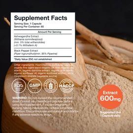 Wellsgoing Ashwagandha Herbal Supplement 600 mg, Ashwagandha Root Extract with Black Pepper, Supports Stress Balance & Daily Wellness, Vegetarian, Non-GMO & Gluten Free, 60 Capsules