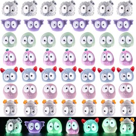 IAIHBBLY 56 Pcs Halloween Luminous Mini Miniature Resin Ghost Figurines