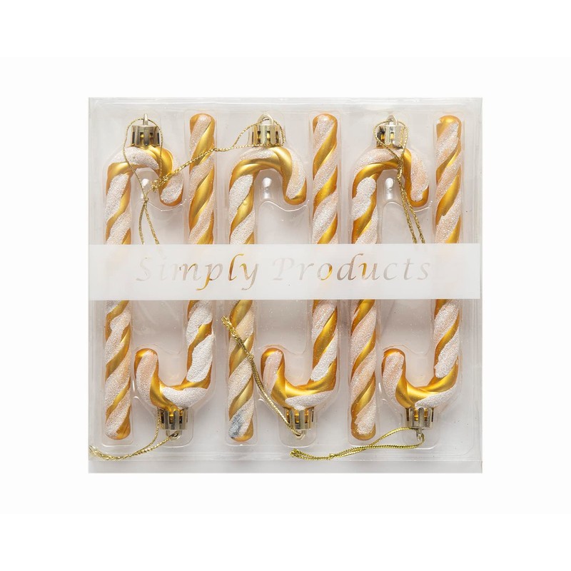 Pack of 6-13CM Glitter Candy Cane –Christmas Tree Hanging Decoration
