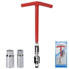 Profiwoab Spark Plug Wrench Set Universal Spark Plug Wrench for Car and Motorcycle Spark Plug Remover Tool 16 mm/21 mm (Red)