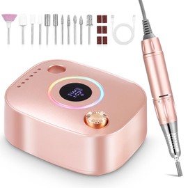 UIHOL Electric Nail Cutter, 45000 RPM Professional Cutter for Gel Nails, Portable Electric Nail File, LCD Display, with Nail File, Manicure Pedicure Accessory Set for Home Use, Nail Salons