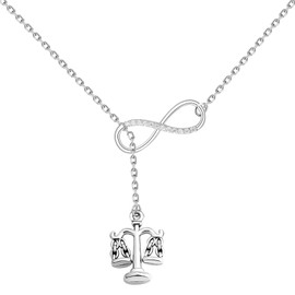 BEKECH Lawyer Gifts Scales of Justice Charm Lawyer Y Necklace Law School Graduation Gift Future Lawyer Gifts Lawyer Pendant (silver)