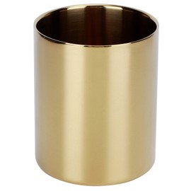Stainless Steel Pencil Cup Holder Desk Organizer Flower Vases Pen Makeup Brush ContainerGold