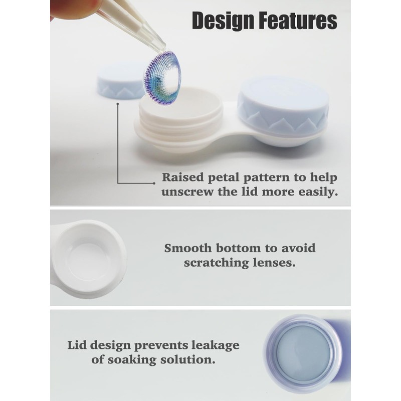 Vastsoon 4 Pack Contact Lens Case, Contact Solution Soaking Case