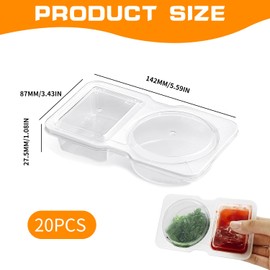 Blunivia 20 PCS Snack Box with Compartments, Reusable Plastic Snack Pots for Kids & Adults, Lunch Containers for School, Office & Travel