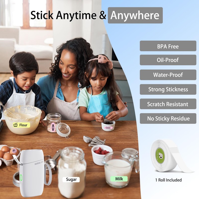 Rongta Mini Label Maker Machine with Tape Bluetooth Sticker Printer