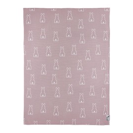 MEYCO Baby X MrsKeizer Rabbit Knitted Baby Blanket (100% Soft Cotton), Multi-purpose, Easy Care, Breathable, Size 75 x 100 cm, Purple