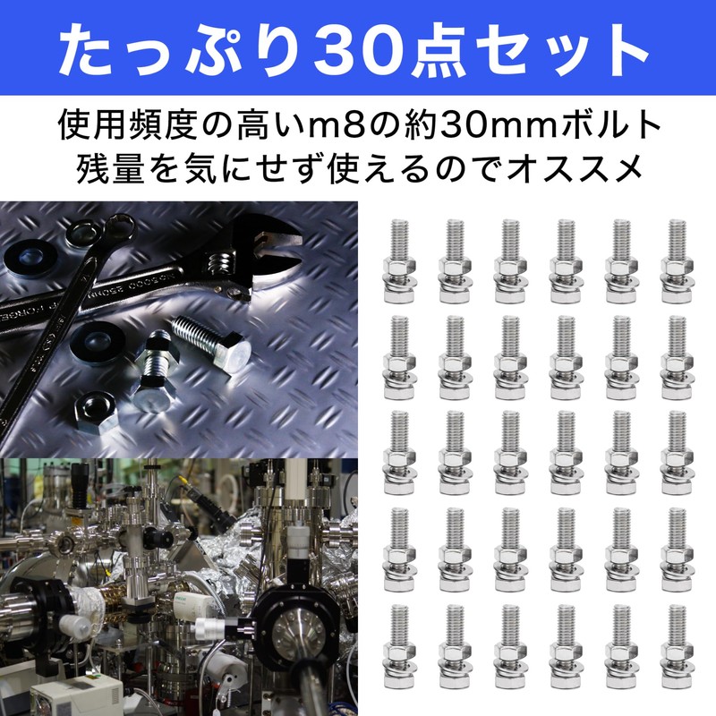 HAMILO M8 Hex Bolt Set, Nuts Included, Washers Included, Length