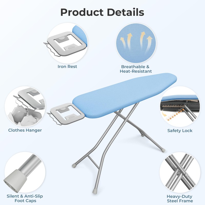 Yaheetech Foldable Ironing Board, Heavy Duty Iron Board with 9
