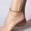 LIFETIME JEWELRY Diamond Cut Curb Link Anklet for Women 24k