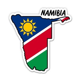 Squiddy Namibia Map with Flag - Vinyl Sticker Decal for Phone, Laptop, Water Bottle - 3"