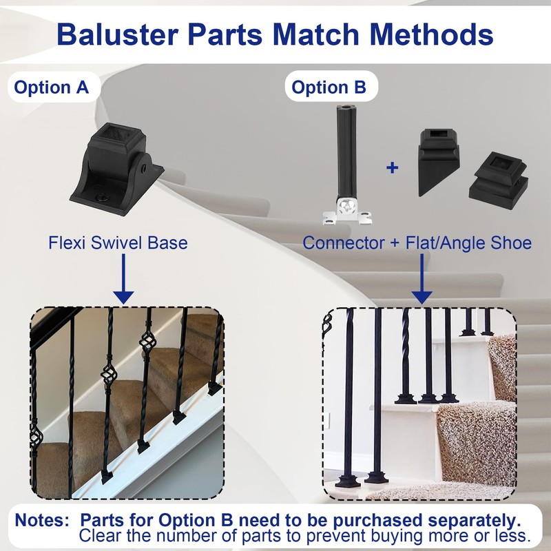 Sidasu 10 Pack Iron Balusters Hollow Double Knuckle Stair Spindles