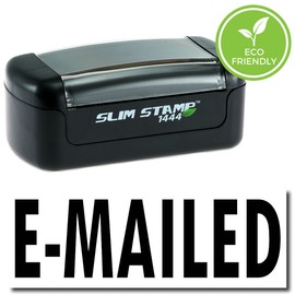 Stock Message Stamp - Pre-Inked E-Mailed Stamp with Red Ink, Ideal for Office Managers - Durable, Long-Lasting, 1/2 x 1-1/2 Size - Ideal for Efficient Office Communication and Document Management