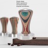 Colorful Wood Coffee Flat Tamper Stainless Steel Base Powder Hammer