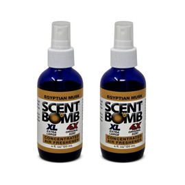 Scent Bomb Air Freshener Spray 2-Pack, Long-Lasting Odor Eliminator for Home & Car, Effective Deodorizer Spray for Kitchen, Bathroom, Fresh Room Spray & Smell Neutralizer, 4 oz, Egyptian Musk