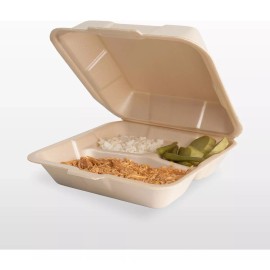 Nali 100 Pz Contenedor Charola 7x7 Biodegradable Division / Liso