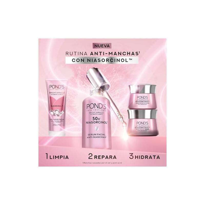 POND'S Bright Miracle Rutina Completa de 4 pasos con NIASORCINOL