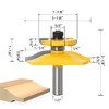 3 PCS Router Bit Set, 1/2-Inch Shank Round Over Raised
